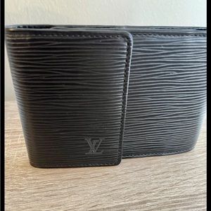 Authentic Louis Vuitton Men Epi Money Cash Holder Wallet Black